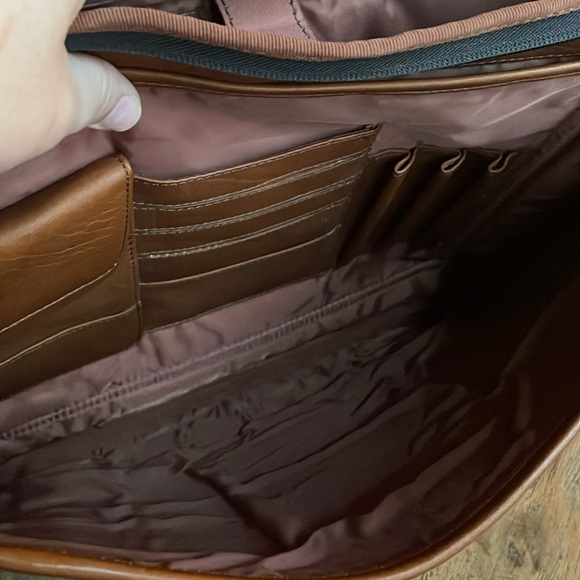 LATICO WALL STREET LAPTOP BRIEF BROWN LEATHER BAG MESSENGER - Picture 7 of 7